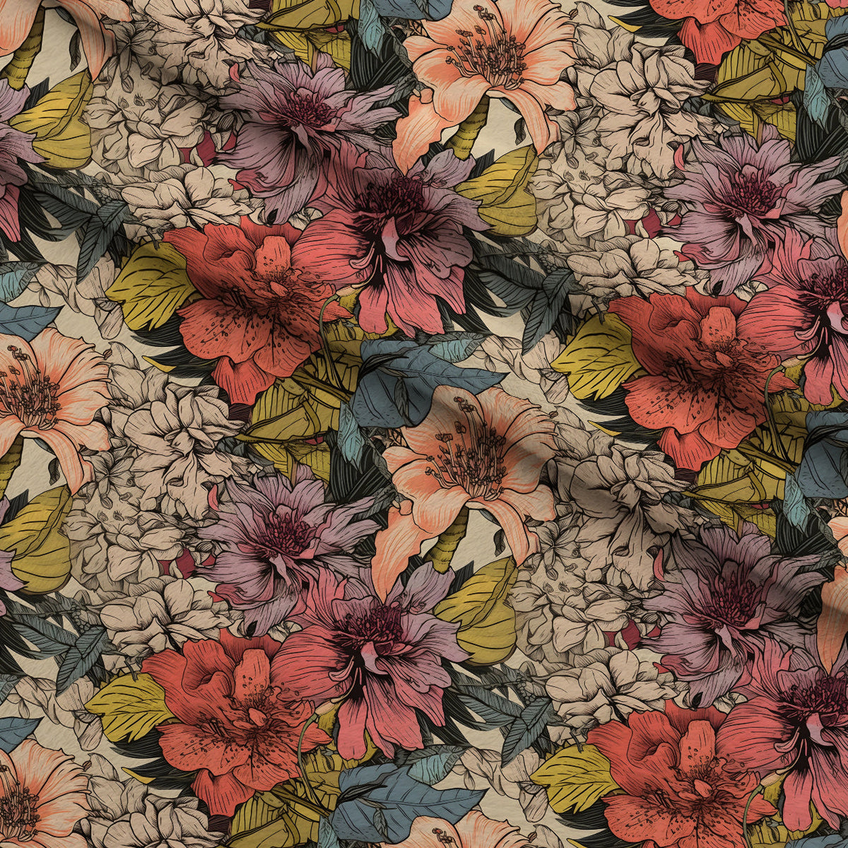 Sketchbook Garden Pattern 20 Minky Fabric