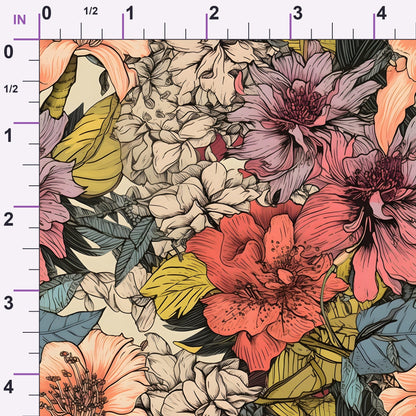 Sketchbook Garden Pattern 20 Minky Fabric