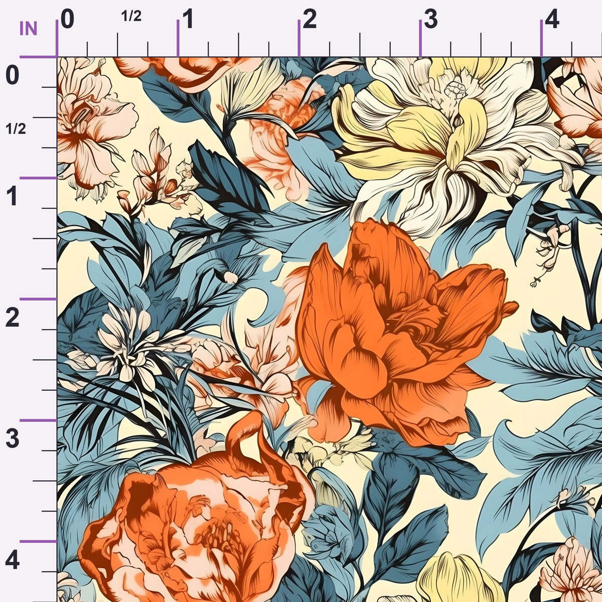 Sketchbook Garden Pattern 3 Minky Fabric