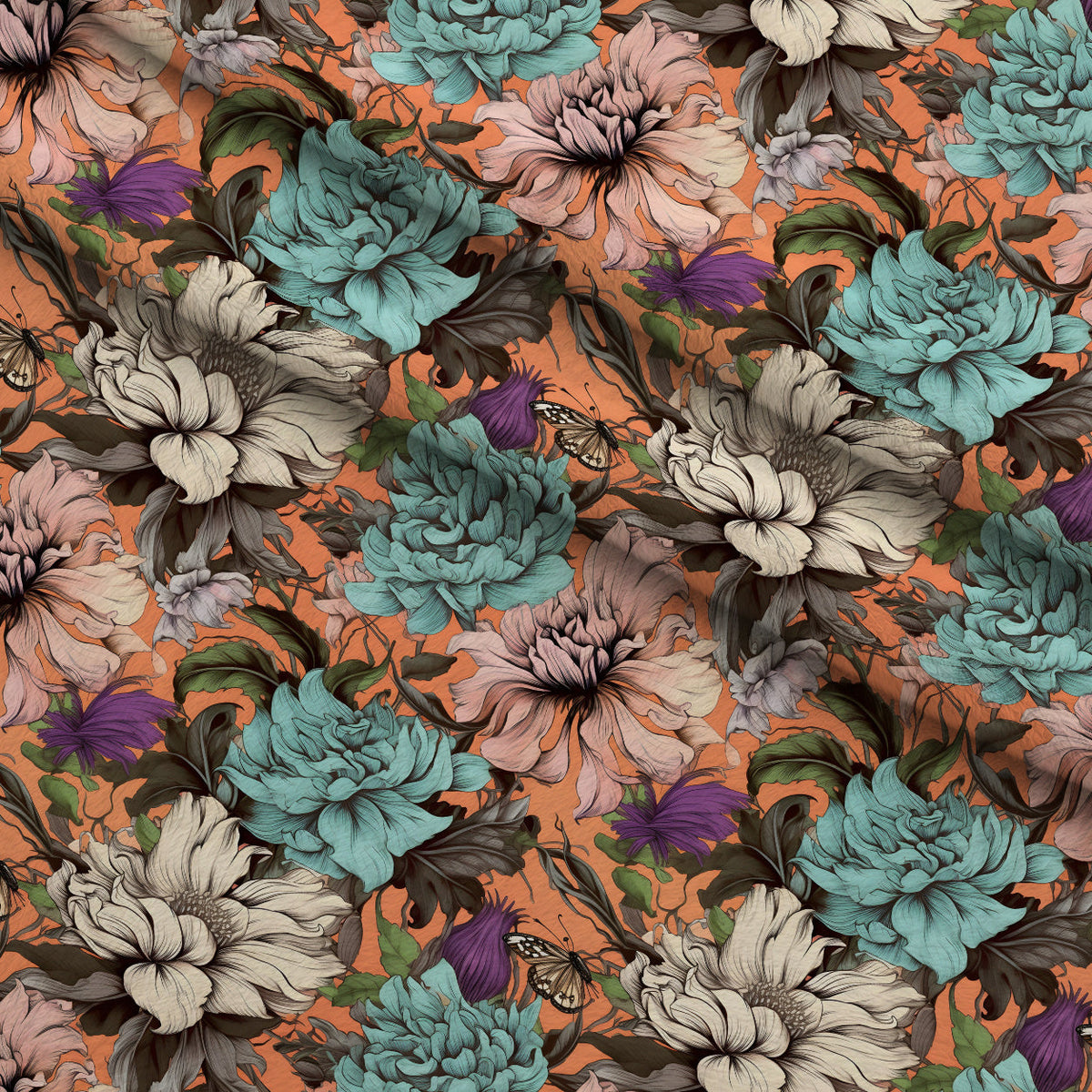 Sketchbook Garden Pattern 5 Minky Fabric