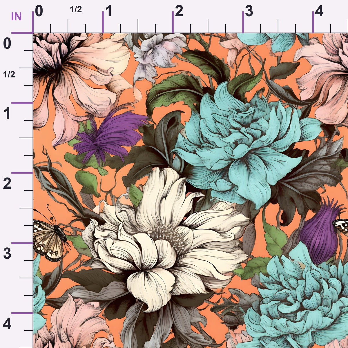 Sketchbook Garden Pattern 5 Minky Fabric