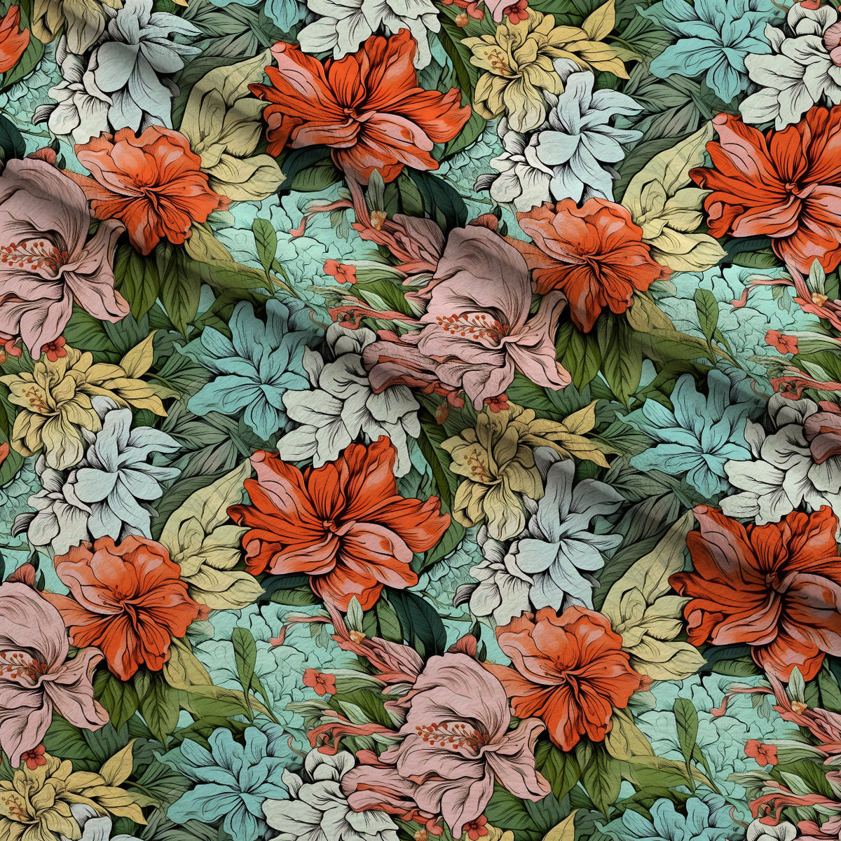 Sketchbook Garden Pattern 6 Minky Fabric