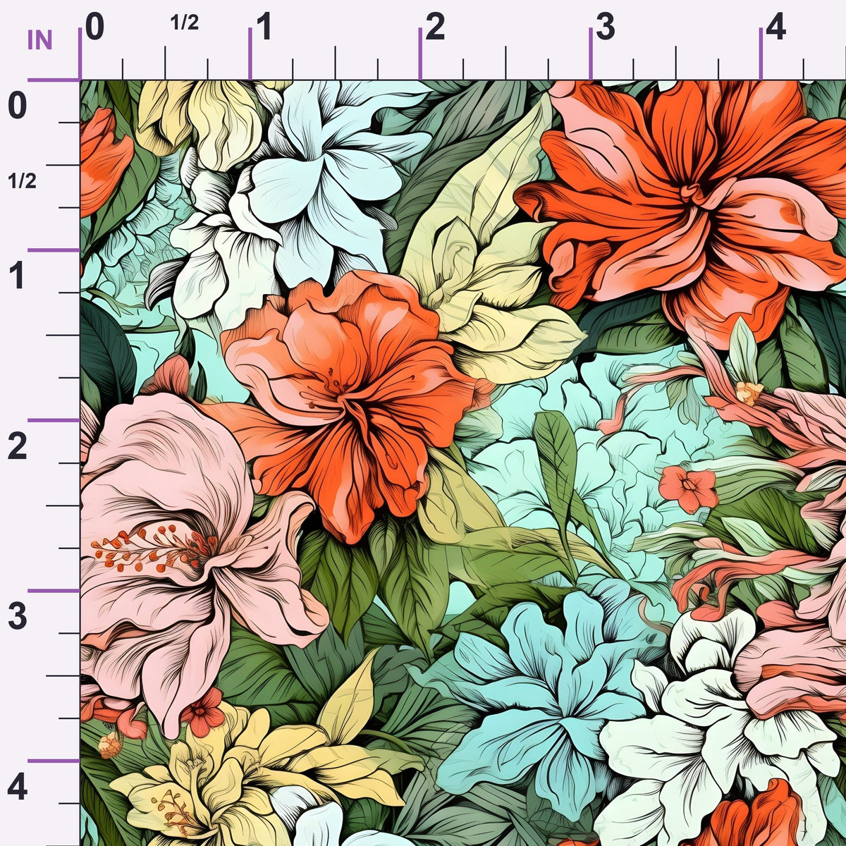 Sketchbook Garden Pattern 6 Minky Fabric