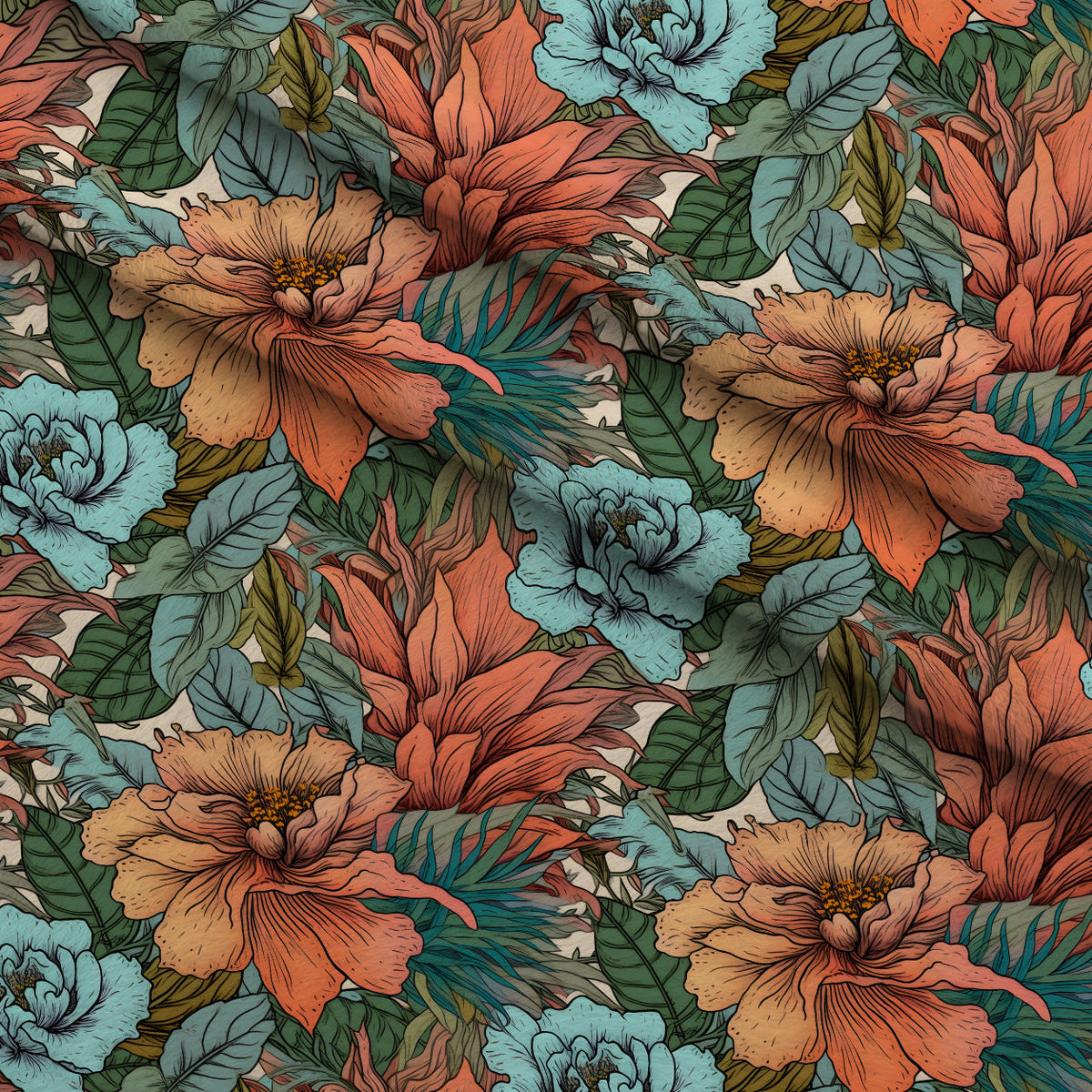 Sketchbook Garden Pattern 7 Minky Fabric