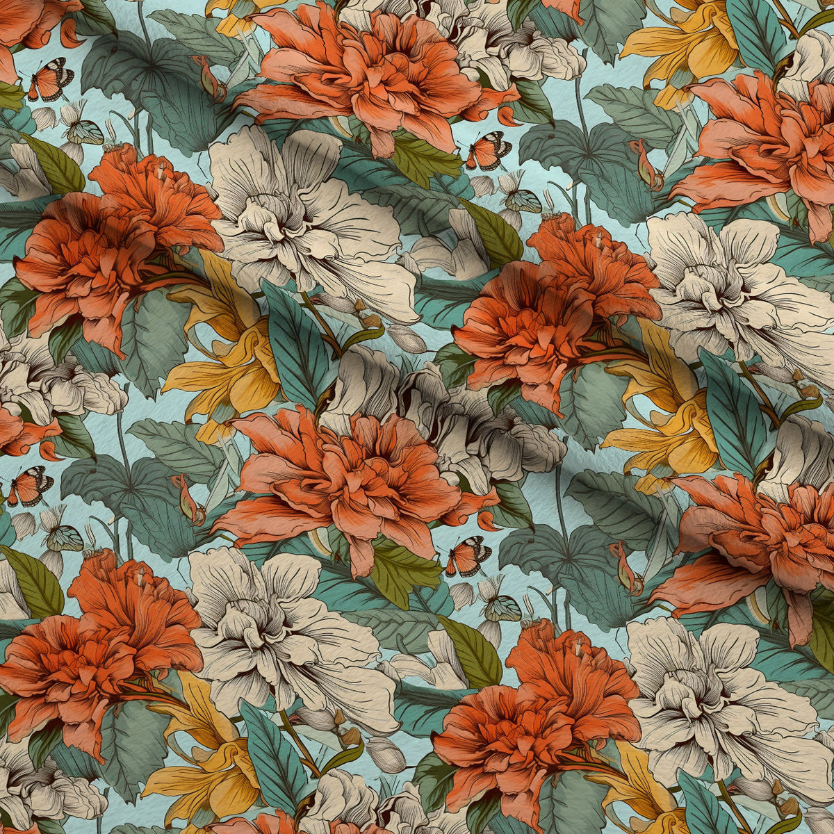Sketchbook Garden Pattern 8 Minky Fabric