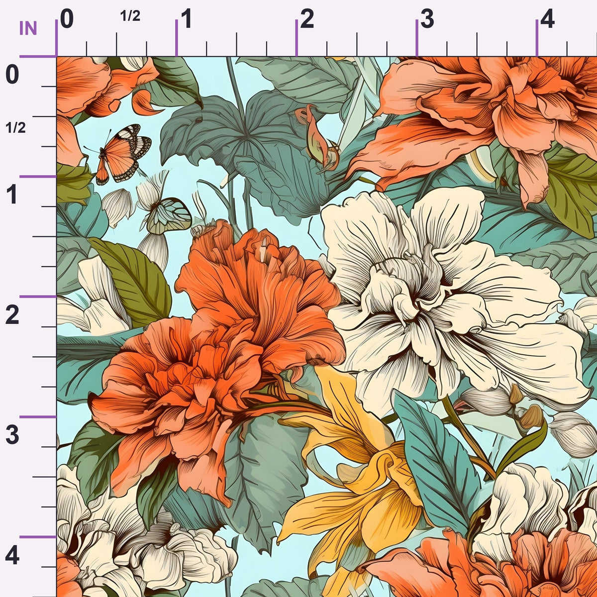 Sketchbook Garden Pattern 8 Minky Fabric