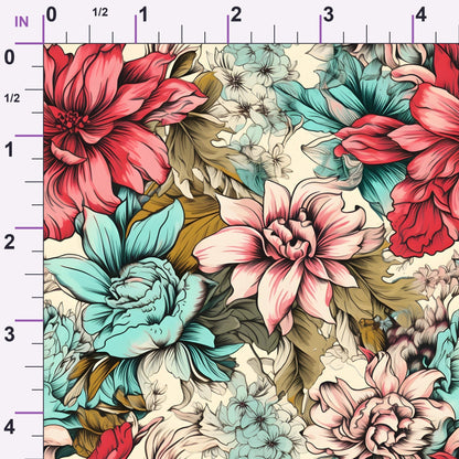 Sketchbook Garden Pattern 9 Minky Fabric