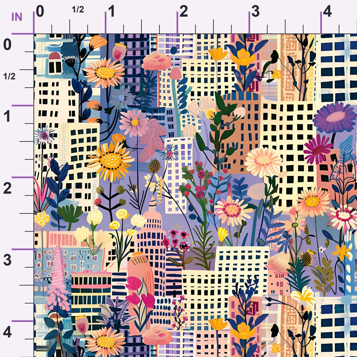 Skyline Blooms Pattern 1 Minky Fabric