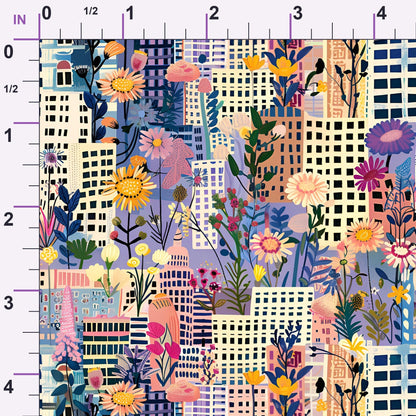 Skyline Blooms Pattern 1 Minky Fabric