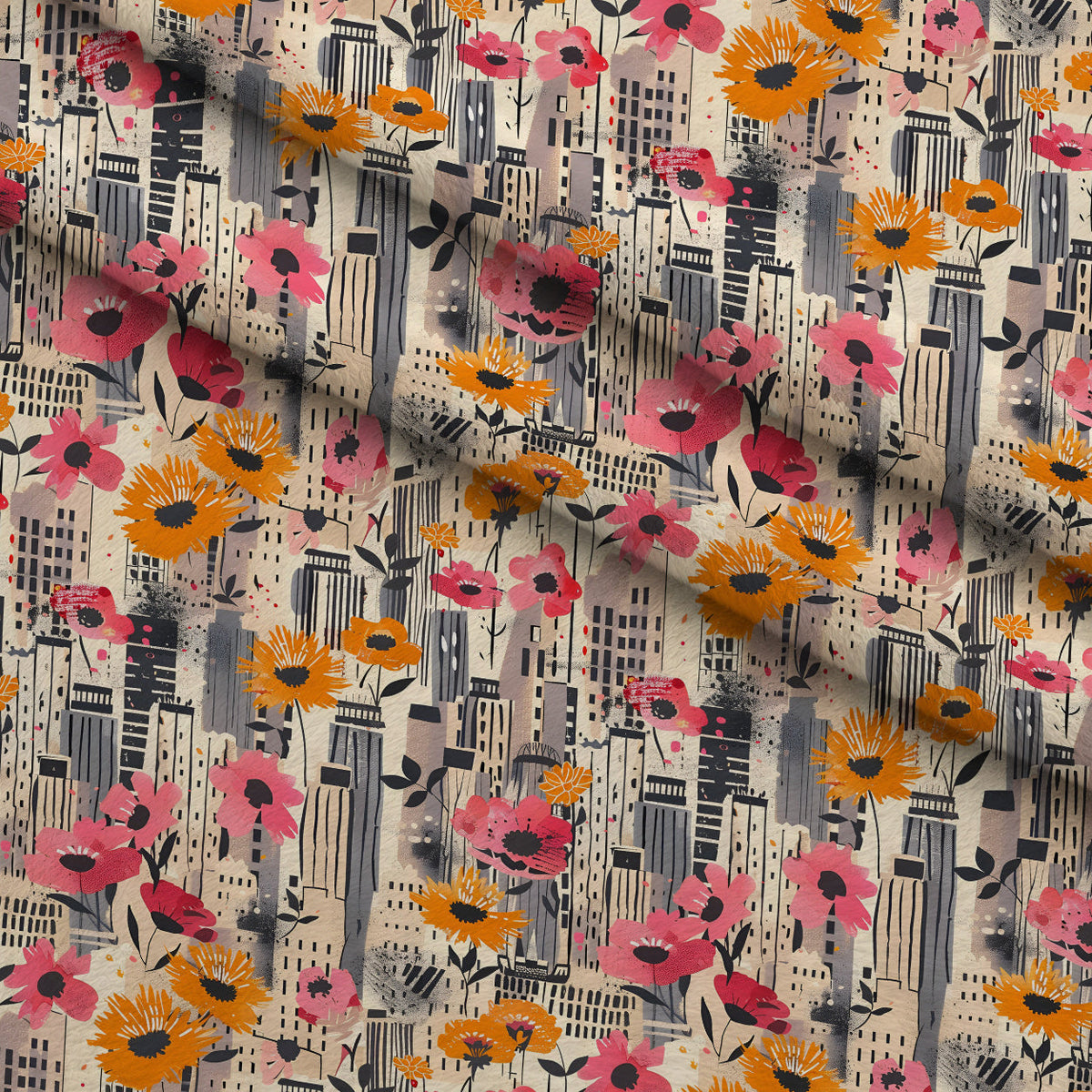 Skyline Blooms Pattern 3 Minky Fabric