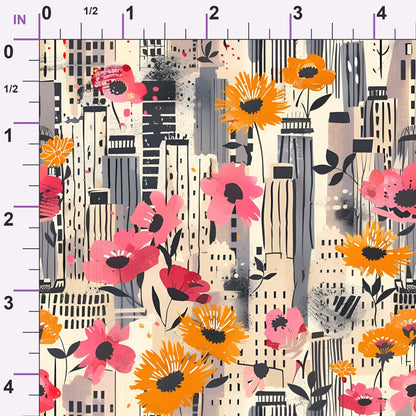 Skyline Blooms Pattern 3 Minky Fabric