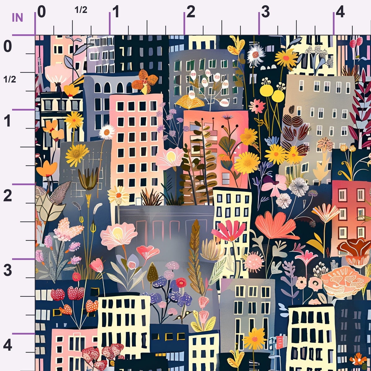 Skyline Blooms Pattern 4 Minky Fabric
