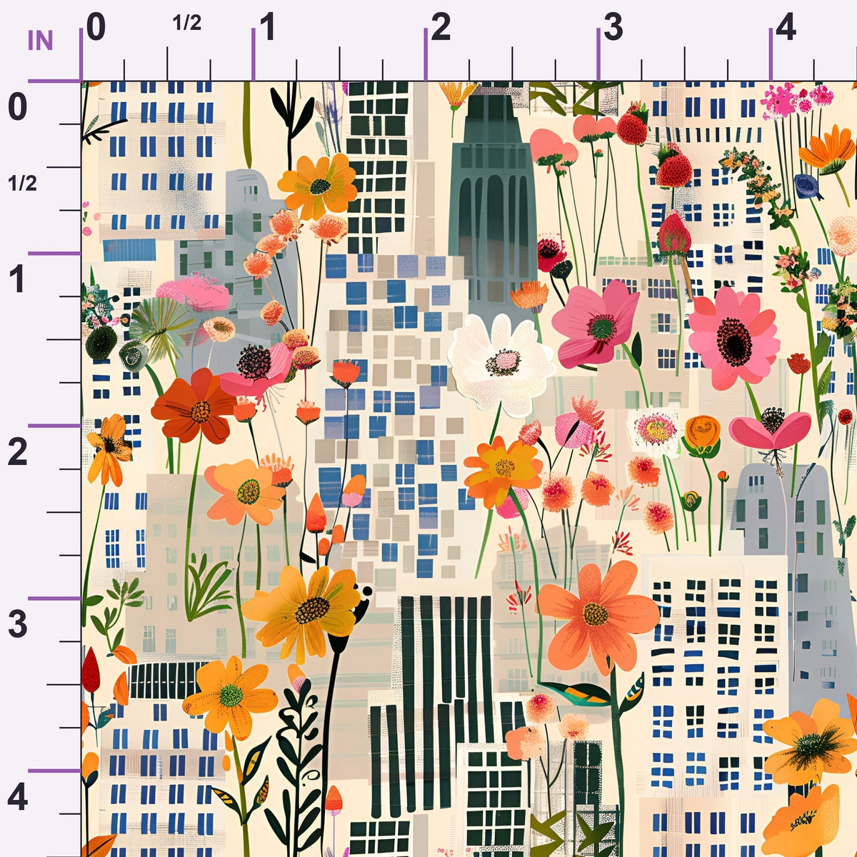 Skyline Blooms Pattern 6 Minky Fabric