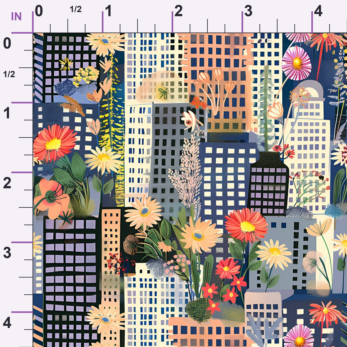 Skyline Blooms Pattern 8 Minky Fabric