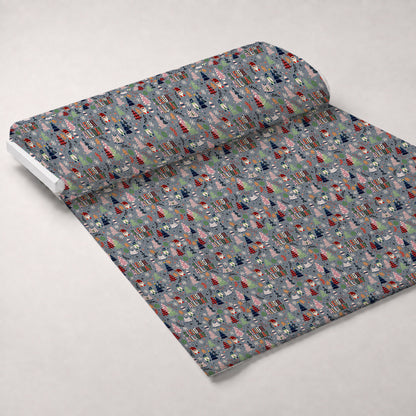 Sleigh All Day Light Grey Minky Fabric