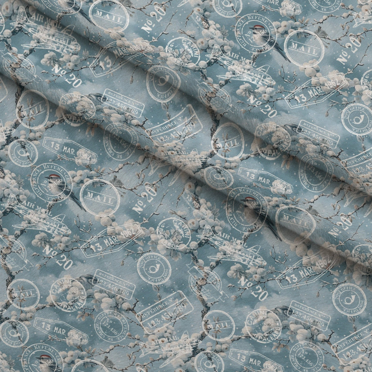Snowbird Post Pattern 5 Minky Fabric