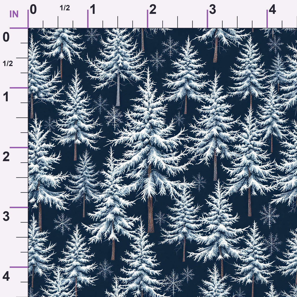Snowy Pines Pattern 1 Minky Fabric