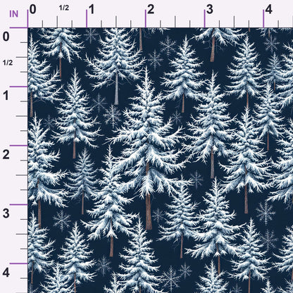 Snowy Pines Pattern 1 Minky Fabric
