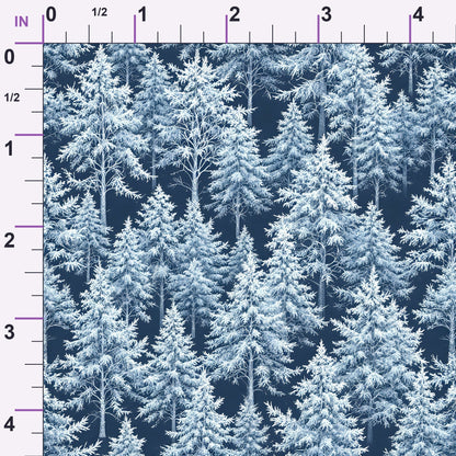 Snowy Pines Pattern 10 Minky Fabric