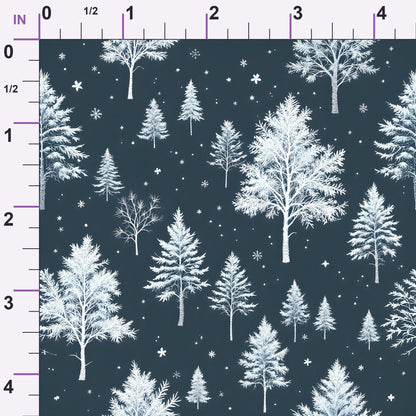 Snowy Pines Pattern 12 Minky Fabric