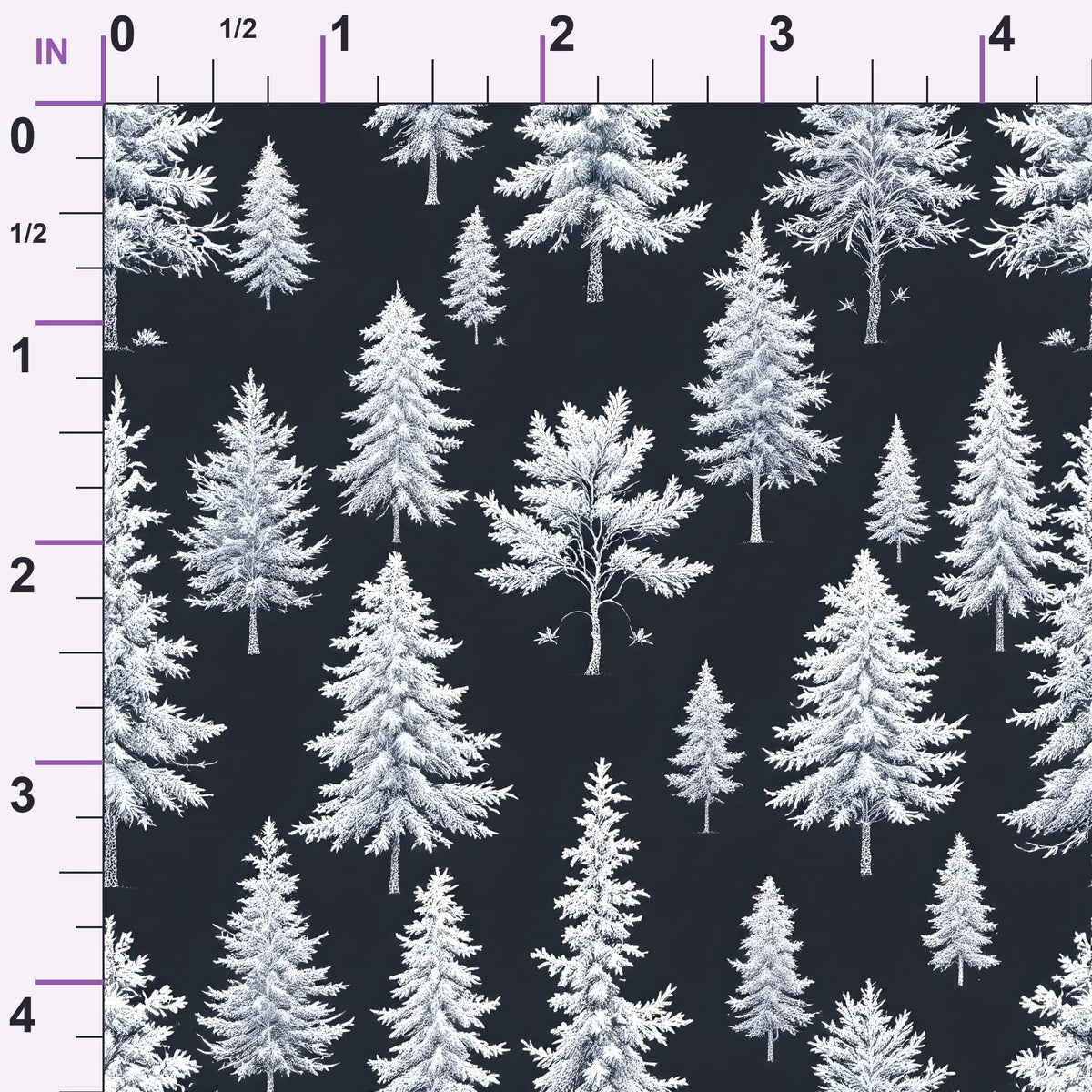 Snowy Pines Pattern 15 Minky Fabric
