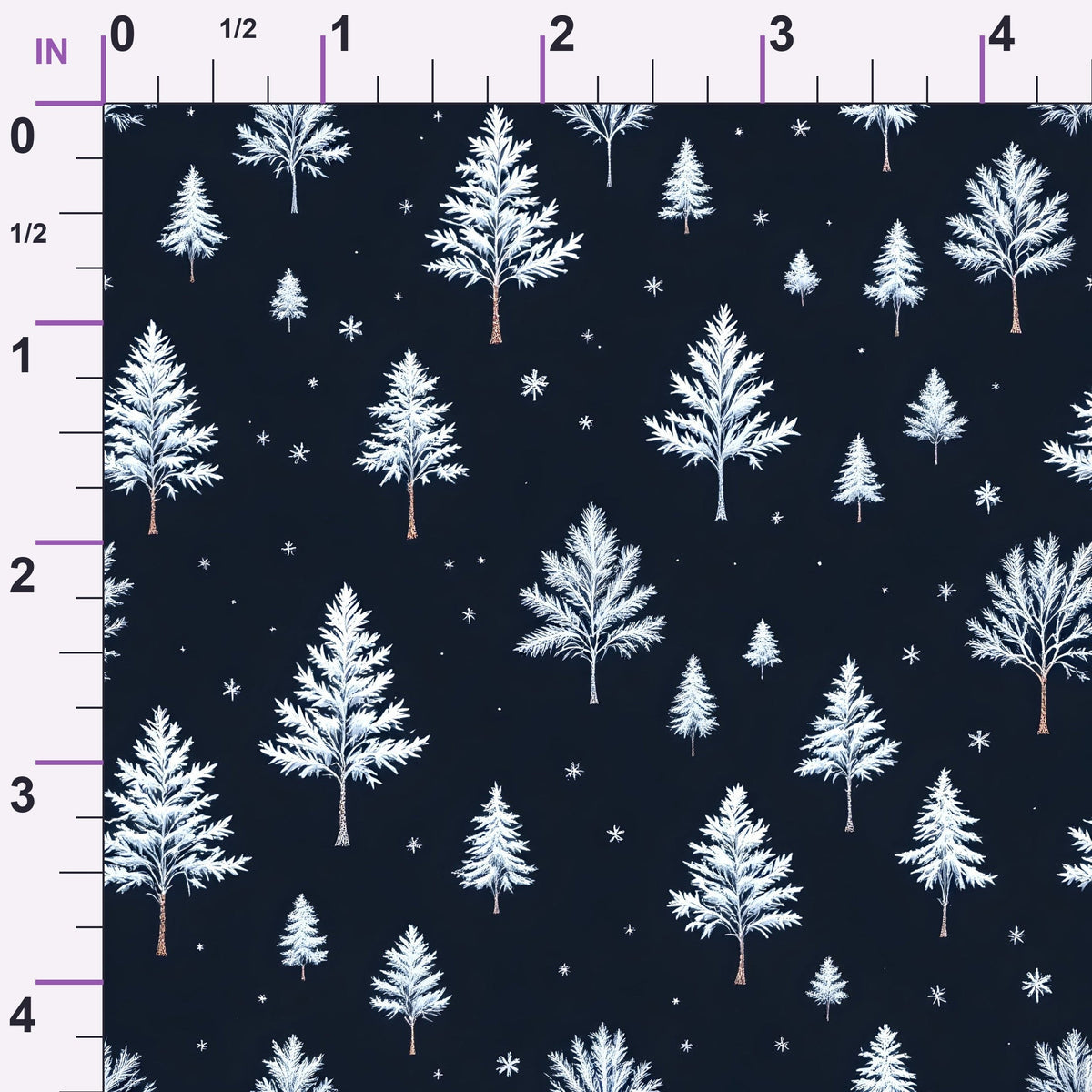 Snowy Pines Pattern 2 Minky Fabric