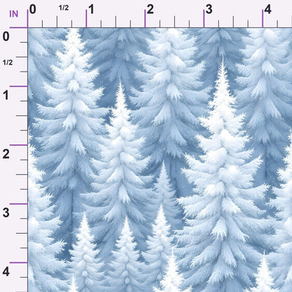 Snowy Pines Pattern 4 Minky Fabric