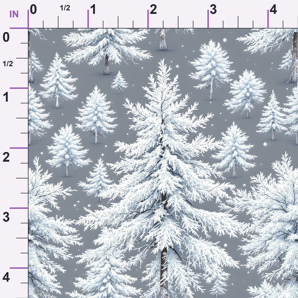 Snowy Pines Pattern 8 Minky Fabric