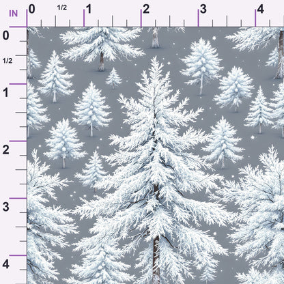 Snowy Pines Pattern 8 Minky Fabric