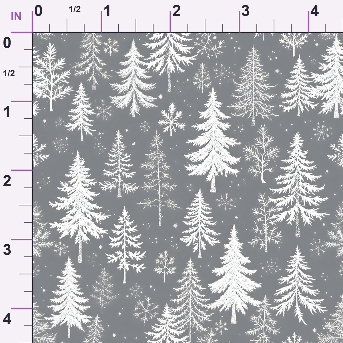 Snowy Pines Pattern 9 Minky Fabric