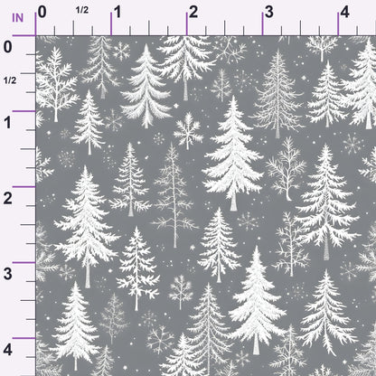 Snowy Pines Pattern 9 Minky Fabric