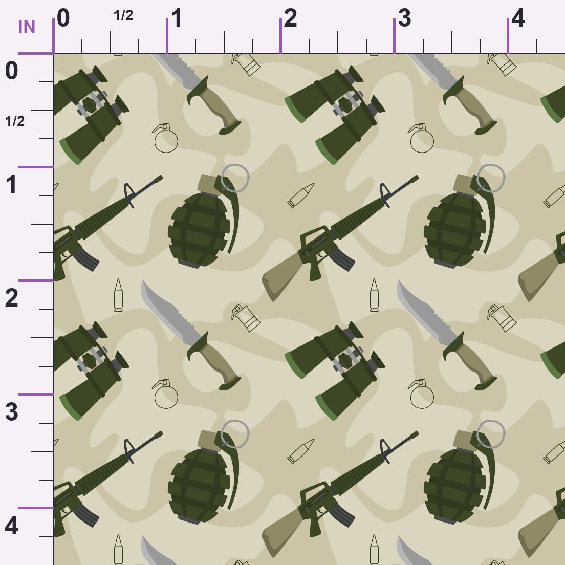 Soldier Gear Pattern 2 Minky Fabric
