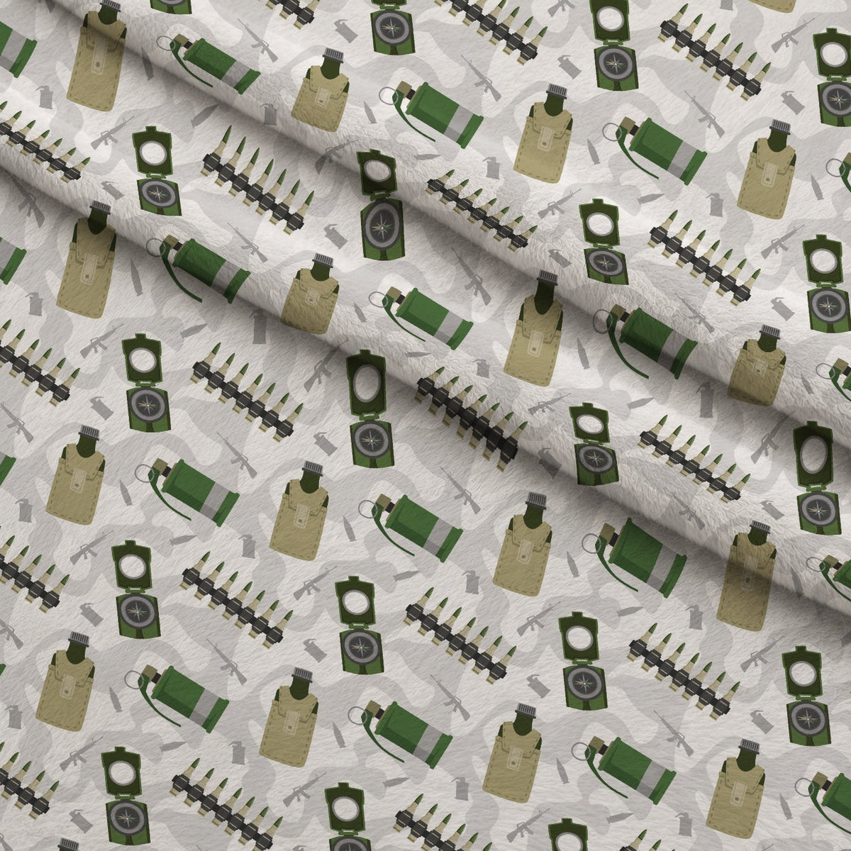 Soldier Gear Pattern 3 Minky Fabric