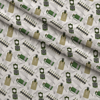 Soldier Gear Pattern 3 Minky Fabric