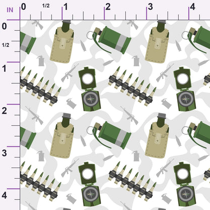 Soldier Gear Pattern 3 Minky Fabric