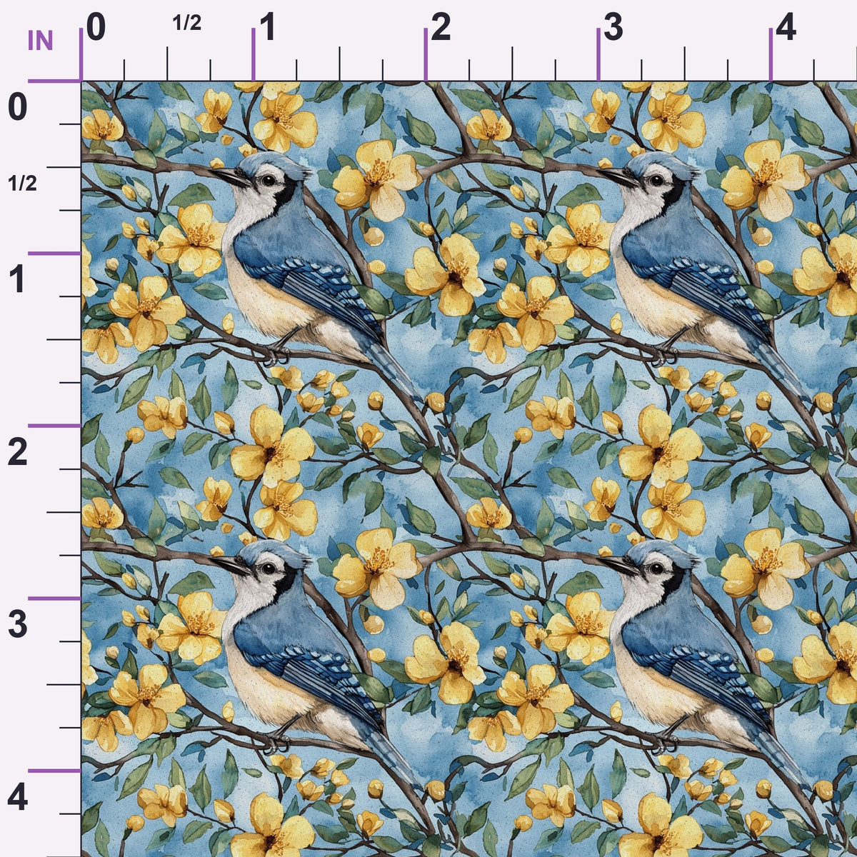 Songbird Branches Pattern 4 Minky Fabric