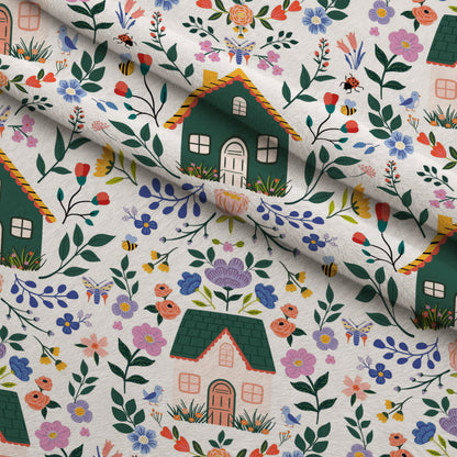 Songbird Meadow Pattern 4 Minky Fabric
