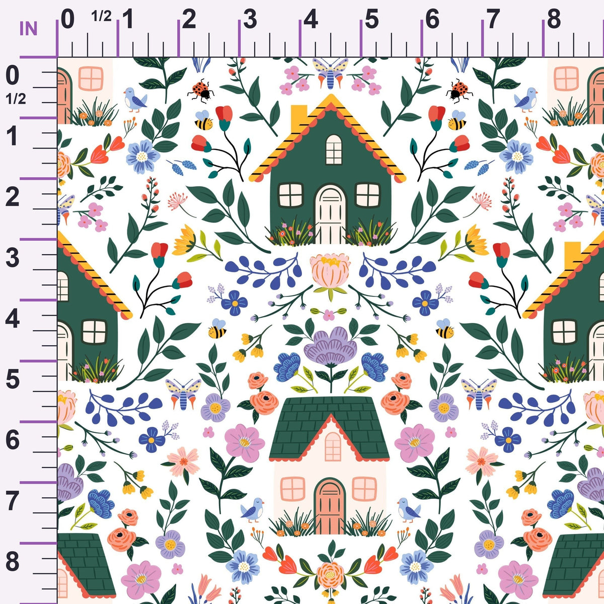 Songbird Meadow Pattern 4 Minky Fabric
