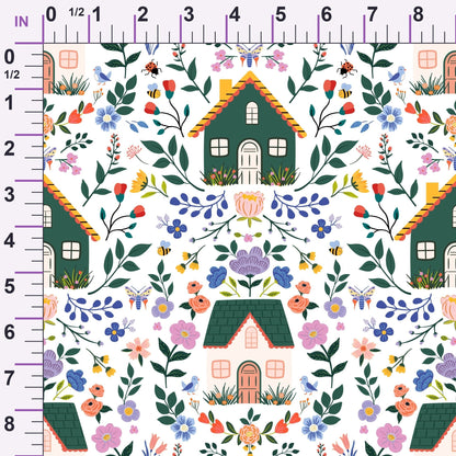 Songbird Meadow Pattern 4 Minky Fabric