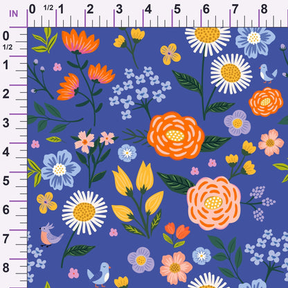 Songbird Meadow Pattern 9 Minky Fabric