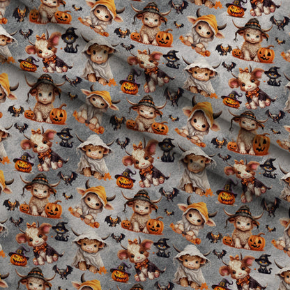 Spooky Moo Crew Pattern 1 Minky Fabric