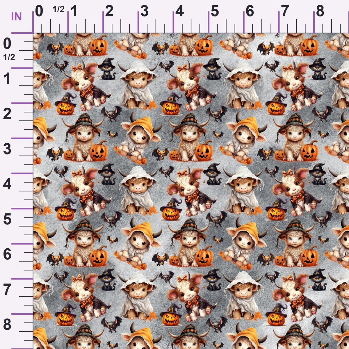 Spooky Moo Crew Pattern 1 Minky Fabric