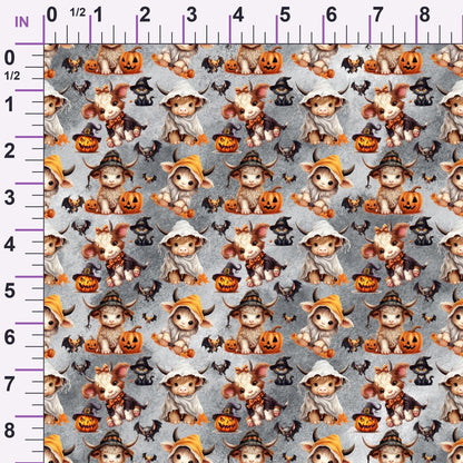 Spooky Moo Crew Pattern 1 Minky Fabric