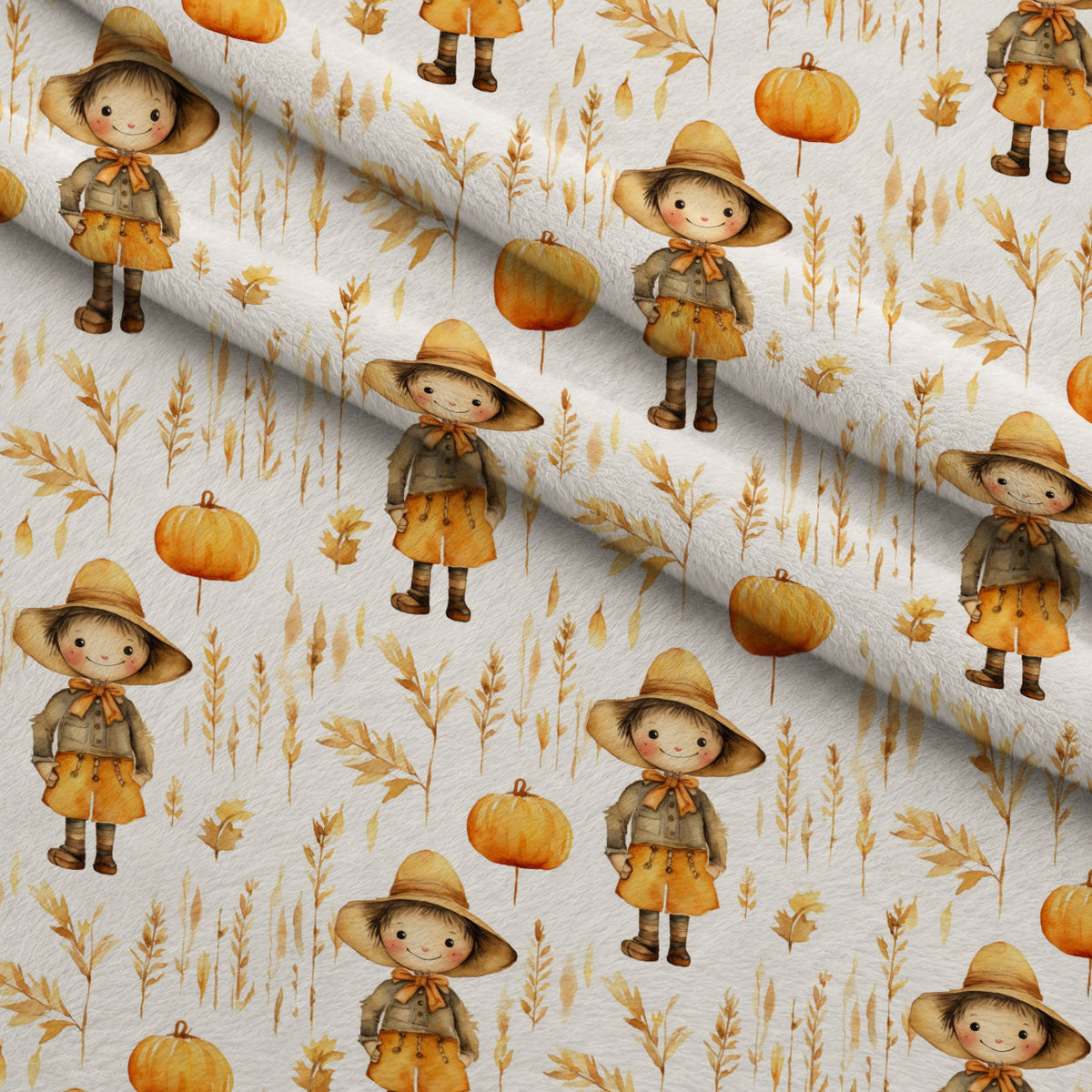 Spooky Pumpkin Patch Pattern 3 Minky Fabric