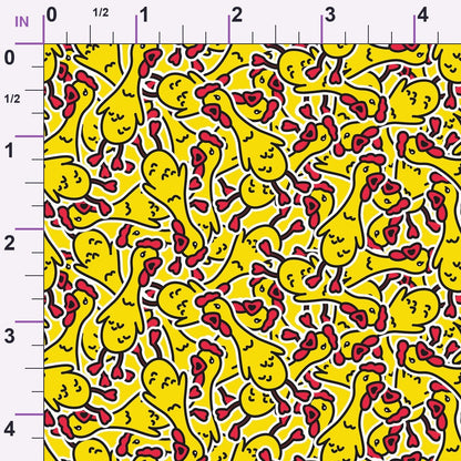 Squeaky Rubber Chickens Minky Fabric