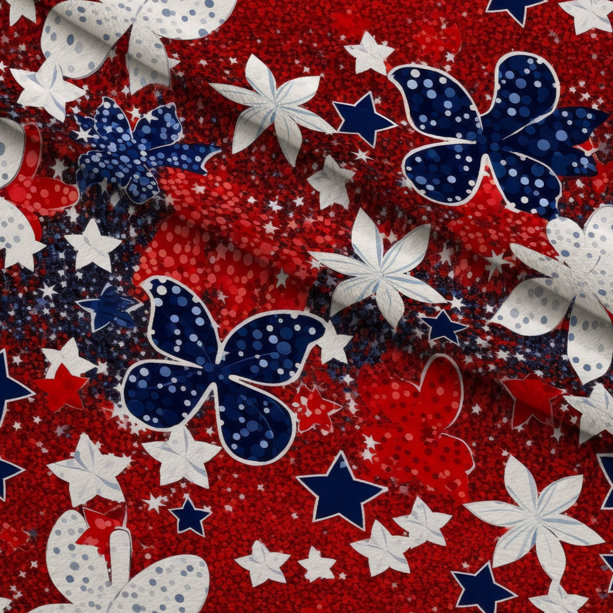 Star Spangled Confetti Pattern 5 Minky Fabric