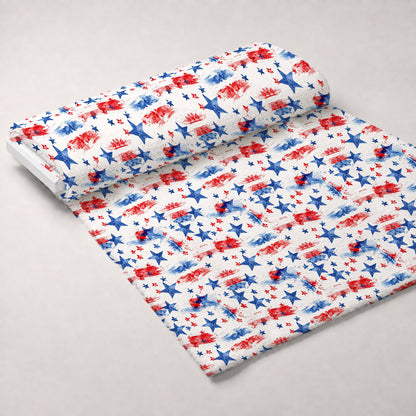 Stars and Stripes Pattern 10 Minky Fabric