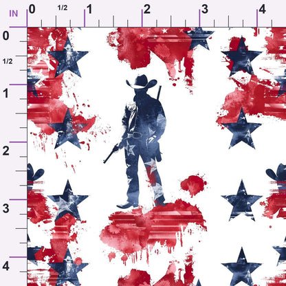 Stars and Stripes Pattern 5 Minky Fabric