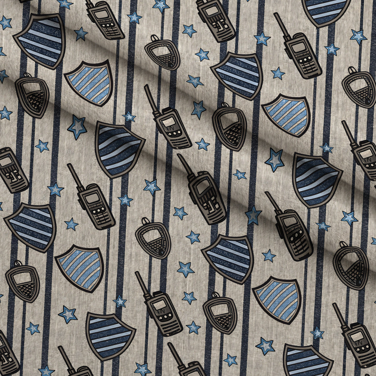 Stitched Denim Pattern 1 Minky Fabric
