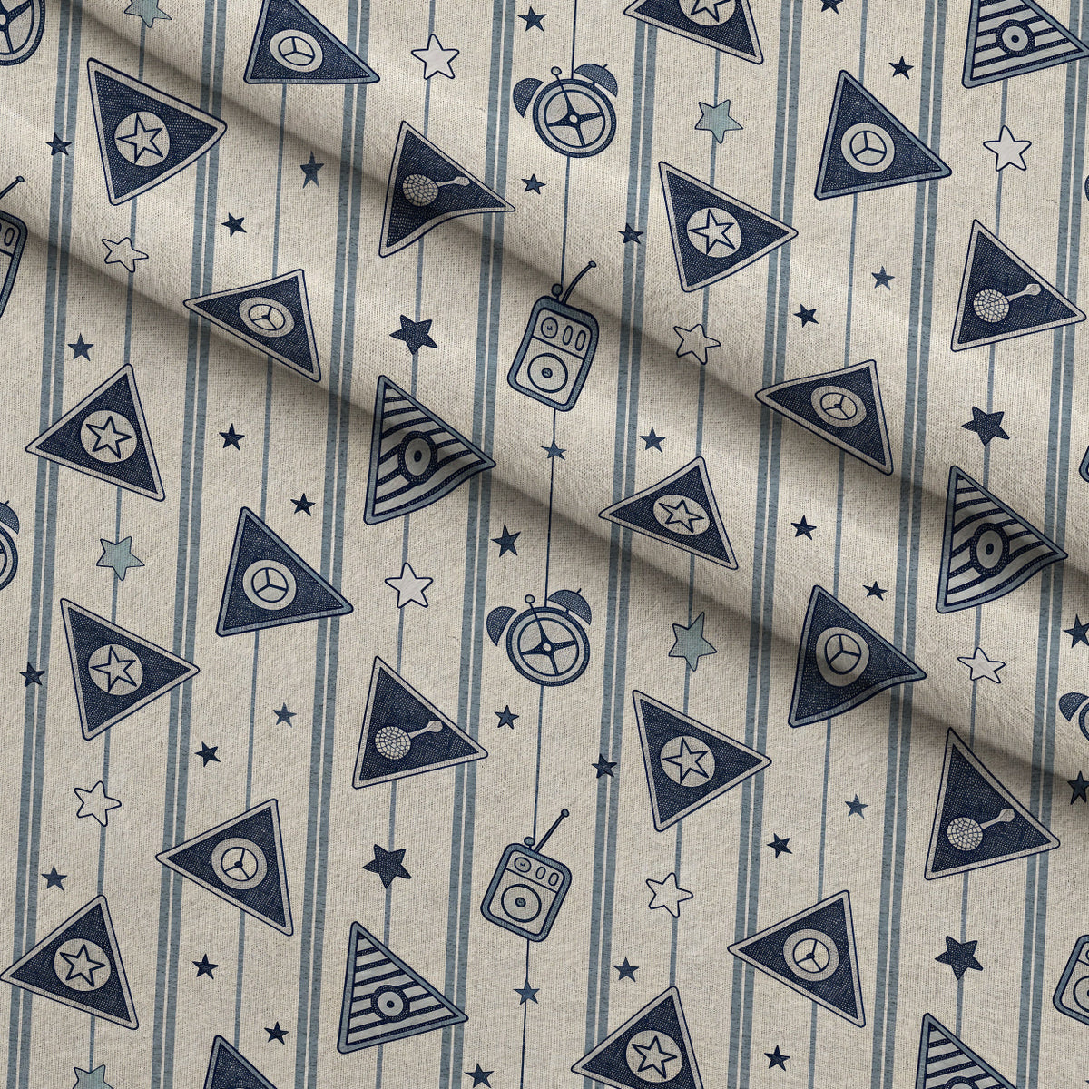 Stitched Denim Pattern 2 Minky Fabric